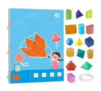 Nexoria Libro di testo interattivo con geometria 3D fai da te con cordino, 9/12/15, modelli geometrici, libro di testo interattivo per lezioni di matematica (B)