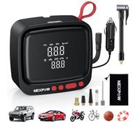 NEXPOW Compressore Aria Portatile, 150PSI 12V onfiatore per pneumatici automobilistici con schermo digitale e luce a LED, spento automatico per auto, motociclette, palle in bicicletta