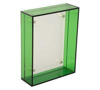 NexRen Cornice portafoto fai da te in acrilico trasparente con due blocchi acrilici e 4 distanziatori cromati, dotata di viti per il montaggio a parete sicuro di foto e opere d'arte (verde)