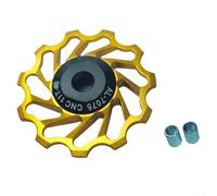 NexRen Ruota di tensione della catena in lega di alluminio progettata specificamente per l'ottimizzazione e la messa a punto della trazione posteriore della mountain bike (oro 11T)