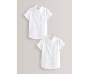 Next 2 Confezione di camicia scolastica a maniche corte con colletto curvo per bambine (3-16anni) 122128cm Bianco
