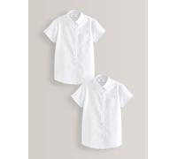Next 2 Confezione di camicia scolastica a maniche corte con colletto curvo per bambine (3-16anni) 128134cm Bianco