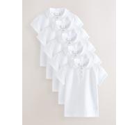 Next 5 Confezione da polo scolastiche in cotone Stretch con colletto a balze (3-16anni) 110116cm Bianco