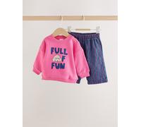 Next Baby Sweat Top And Wide Leg Trousers Set 2 Piece (0mths-2yrs) 6268cm rosa