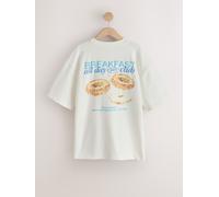 Next Bagel Graphic T Shirt Bianco