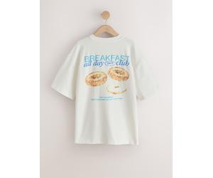 Next Bagel Graphic T Shirt medium Bianco