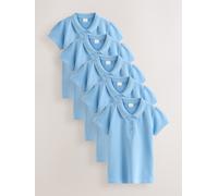 Next Bambina 5 Confezione 100% Polo a maniche corte in cotone (3-16anni) 116122cm blu