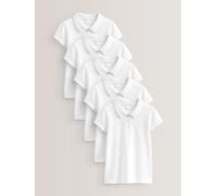 Next Bambina 5 Confezione 100% Polo a maniche corte in cotone (3-16anni) 128134cm Bianco