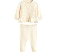 NEXT Bambina Completo neonati con cardigan in maglia 100% cotone con volant e fiocco Bianco 18 Mesi-24 Mesi