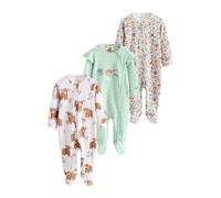 NEXT Bambina Confezione da 3 Tutine Bebè con Zip bidirezionale Verde Salvia 3 Mesi-6 Mesi