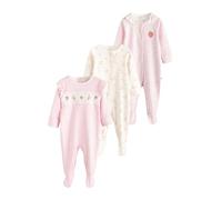 NEXT Bambina Confezione da 3 Tutine per Bebè con Colletto Pink Strawberry 3 Mesi