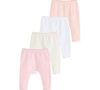 NEXT Bambina Confezione da 4 Leggings per Neonati White/Pink 6 Mesi