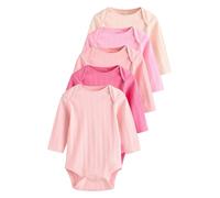 NEXT Bambina Confezione da 5 body per neonati a manica corta in 100% cotone a coste Bright Pink 9 Mesi-12 Mesi