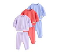 NEXT Bambina Set da 6 pezzi per neonati con felpa e pantaloni da jogging Purple/Pink/Blue 9 Mesi-12 Mesi