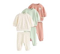 NEXT Bambina Set da 6 pezzi per neonati con felpa e pantaloni da jogging Sage Green/Rust/Cream Ditsy 18 Mesi