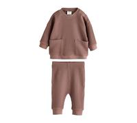 NEXT Bambini Completo 2 pezzi bebè con maglia e leggings 100% cotone Marrone Cioccolato 9 Mesi-12 Mesi