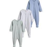 NEXT Bambini Confezione da 3 tutine bebè Grey/Blue 6 Mesi-9 Mesi