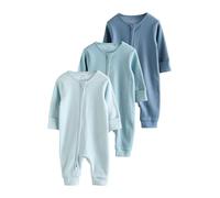NEXT Bambini Confezione da 3 Tutine Bebè Senza Piedini con Zip bidirezionale Blu 3 Mesi