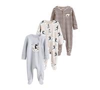 NEXT Bambini Confezione da 3 Tutine per Neonati con Zip bidirezionale Monochrome Dog 18 Mesi-24 Mesi
