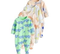 NEXT Bambini Confezione da 4 tutine per neonati in 100% cotone con animali Multi 3 Mesi