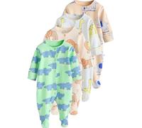 NEXT Bambini Confezione da 4 tutine per neonati in 100% cotone con animali Multi 3 Mesi-6 Mesi