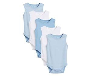 NEXT Bambini Confezione da 5 body a canotta per neonati Blu 9 Mesi-12 Mesi