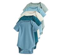 NEXT Bambini Confezione da 5 body a maniche corte per bebè Blu 9 Mesi-12 Mesi