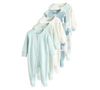 Next Bambini Confezione da 5 Tutine Bebè in 100% Cotone con Zip bidirezionale Verde Salvia 18 Mesi