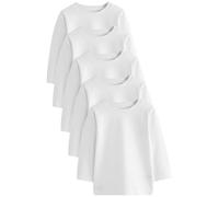 next Bambini e Ragazzi Confezione da Cinque Maglie a Maniche Lunghe (3 Mesi-6 Anni) Bianco 9-12 Mesi