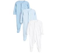 next Bimbo 3 Tutine in Cotone bio Certificato GOTS Blu/Bianco UP TO 1mesi