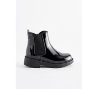 Next Black Patent Standard Fit (F) Chelsea Ankle Boots uk4eu37 Nero