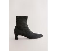Next Black Standard/Wide Fit Chisel Toe Block Heel Sock Boots eu37 Nero