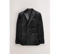 Next Blazer Vestibilità attillata / Slim doppiopetto in velluto 38s Nero