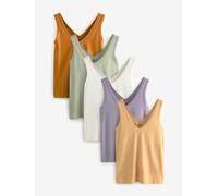 Next Blue/Mauve/Pastel Green 5 Pack TENCEL Modal Slouch V-Neck Vests verde