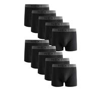 NEXT Uomini Confezione da 10 Boxer Aderenti 100% Cotone Nero L
