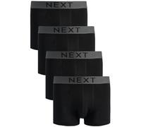 NEXT Boxer da Uomo Essential Hipsters, 100% Cotone, Vita Elasticizzata, Confezione da 4 Mutande Nero M