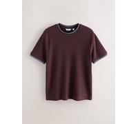 next Burgundy Red Textured Tipped Ecru White T-Shirt xlarge Viola