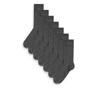 NEXT Calzini da Uomo Neri in Cotone, Lunghezza alla Caviglia, Confezione da 7 Calze Grigio antracite 43-45