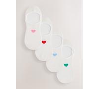 Next Calzini invisibili con motivo a cuore 4 Confezione mediumlarge Bianco