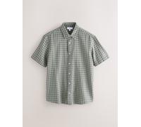 Next Camicia a Maniche corte a Motivo a scacchi testurizzati, vestibilità comoda. medium verde