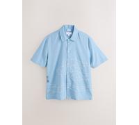 Next Camicia a maniche corte con trama a onde di Hokusai large blu