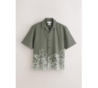 Next Camicia a maniche corte con trama ricamata verde