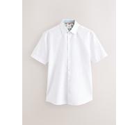 Next Camicia a maniche corte in cotone 100% con finiture testurizzate eleganti medium Bianco