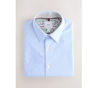 Next Camicia a maniche corte in cotone 100% con finiture testurizzate eleganti small blu