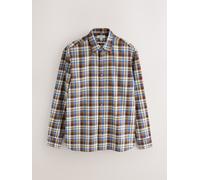 Next Camicia a N. Premium Motivo a scacchi Soft Touch Smart Manica lunga large Marrone