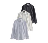 Next Camicia blu chiaro / antracite / bianco Uomo Next XXXL-4XL