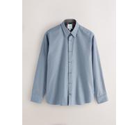 Next Camicia elegante a maniche lunghe dalla vestibilità regolare con texture. blu