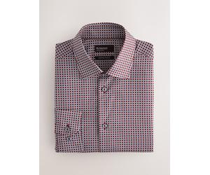 Next Camicia formale N. Premium Vestibilità slim in cotone Stretch con stampa geometrica 15in Marrone