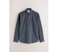 Next Camicia Oxford a maniche lunghe, vestibilità regolare, facile da stirare, con bottoni, motivo a scacchi. xsmall blu