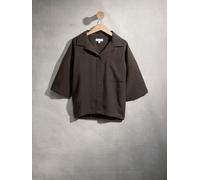 Next Camicia Studio in misto lino Bottone passante 44 Marrone